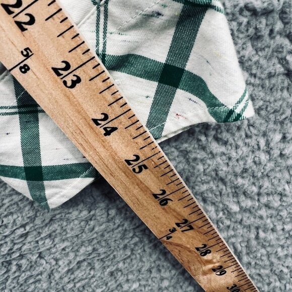 Talbots Womens Top Extra Large Cream Green Long Sleeve Button Front Shirt - Picture 8 of 8